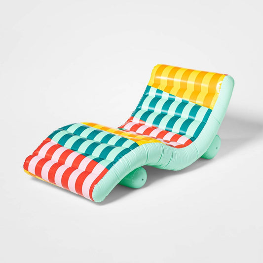 Angled Striped Pool Chaise Float - Sun Squad™