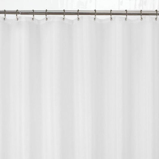 Zenna Home 72 in. W X 70 in. L Solid Waterproof Cotton Fabric Shower Curtain Liner in White