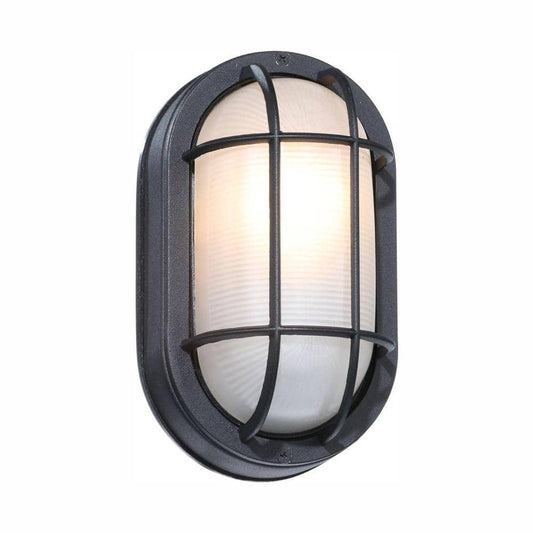 8 in. Black Outdoor Wall Bulkhead Light