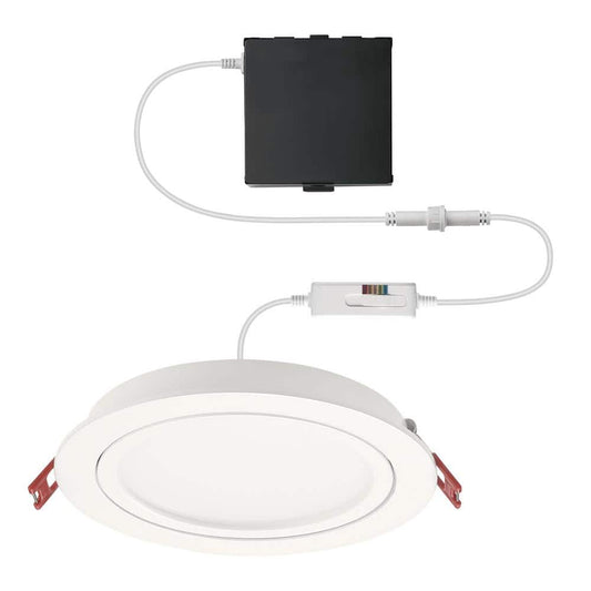 Commercial Electric 6 in. Selectable New Construction and Remodel Color Ultra-Directional Canless Recessed Integrated LED Kit