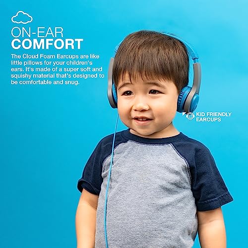 JBuddies Gen 2 Folding Kids Wired Headphones - Blue/Gray