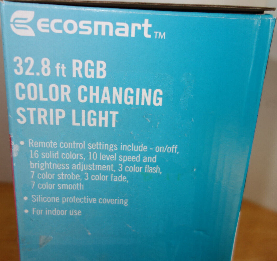 EcoSmart 32.8 Ft. Indoor RGB LED Color Changing Strip Tape Light with Remote