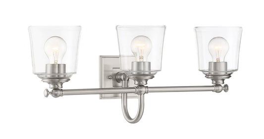 Signature Hardware Antonia 3 Light 25 in Bathroom Brushed Nickel Vanity Light