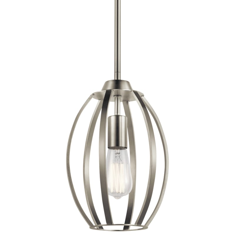 Kichler Tao 1-Light Brushed Nickel Contemporary Cage Kitchen Pendant Hanging Light