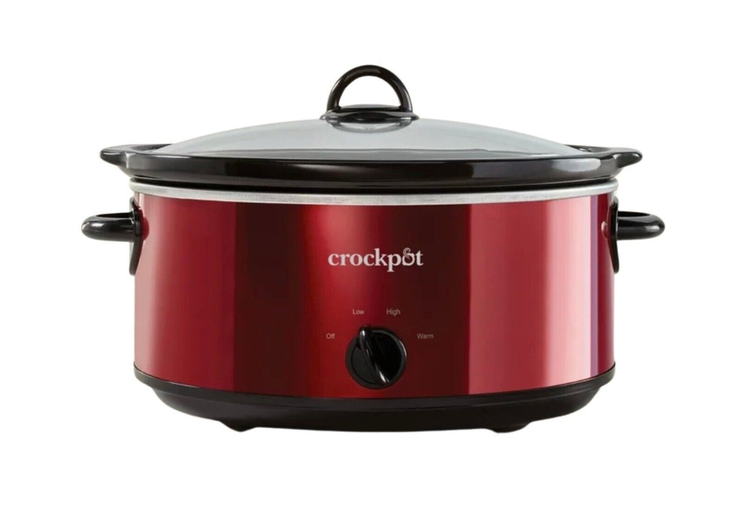 Crockpot 7-Quart Manual Slow Cooker  Red Stainless Steel