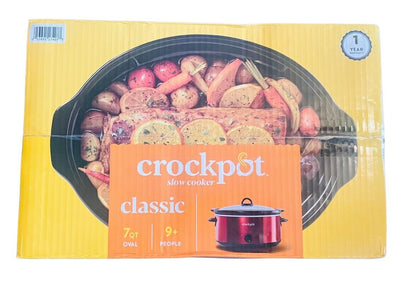 Crockpot 7-Quart Manual Slow Cooker  Red Stainless Steel