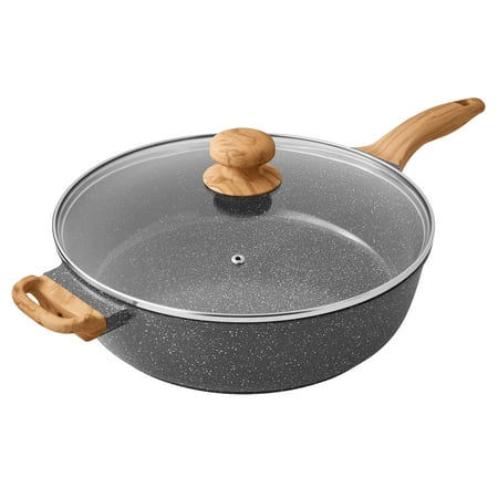 The Pioneer Woman Prairie Signature 6-Quart Cast Aluminum Jumbo Cooker Saute Pan  Charcoal Speckle